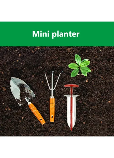 Seeds Dispenser Handheld Seed Planter Sowing Seeder Mini Hand Spreader, 10x3x3cm - Coffee