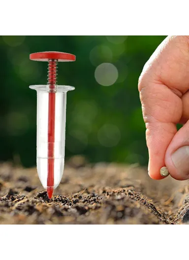 Seeds Dispenser Handheld Seed Planter Sowing Seeder Mini Hand Spreader, 10x3x3cm - Coffee