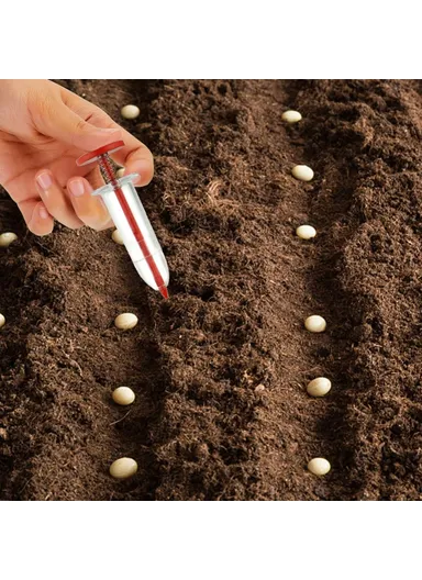 Seeds Dispenser Handheld Seed Planter Sowing Seeder Mini Hand Spreader, 10x3x3cm - Coffee
