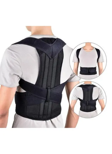 Fully Adjustable Back Brace Posture Corrector for Men and Women - Black / Size: L
