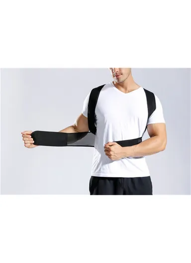 Fully Adjustable Back Brace Posture Corrector for Men and Women - Black / Size: L