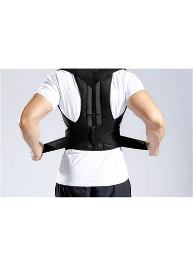 Fully Adjustable Back Brace Posture Corrector for Men and Women - Black / Size: L