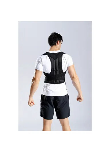 Fully Adjustable Back Brace Posture Corrector for Men and Women - Black / Size: L