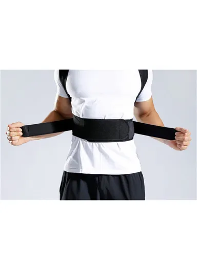 Fully Adjustable Back Brace Posture Corrector for Men and Women - Black / Size: L
