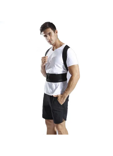 Fully Adjustable Back Brace Posture Corrector for Men and Women - Black / Size: L