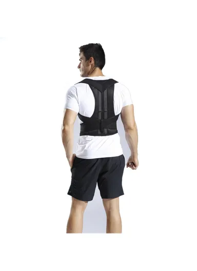 Fully Adjustable Back Brace Posture Corrector for Men and Women - Black / Size: L