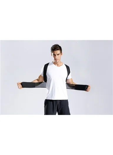 Fully Adjustable Back Brace Posture Corrector for Men and Women - Black / Size: L