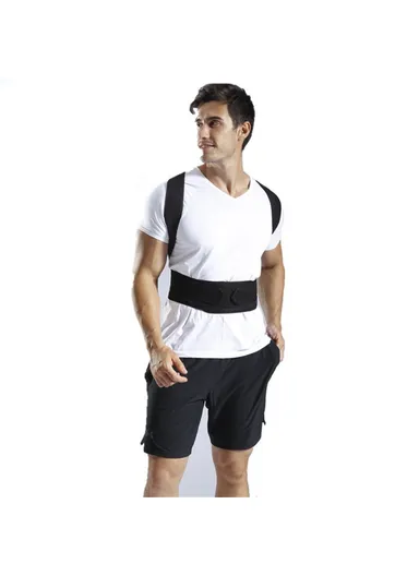 Fully Adjustable Back Brace Posture Corrector for Men and Women - Black / Size: L