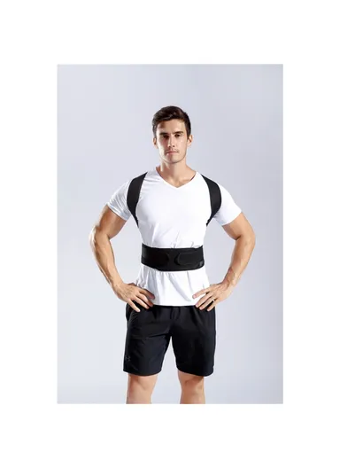 Fully Adjustable Back Brace Posture Corrector for Men and Women - Black / Size: L