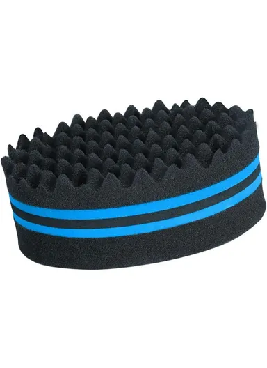 Curl Sponge Set for Black Men Hair Twist Styling Tool with Brush and Comb for Home / Barbershop - Blue