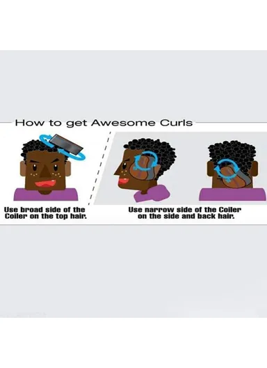 Curl Sponge Set for Black Men Hair Twist Styling Tool with Brush and Comb for Home / Barbershop - Blue