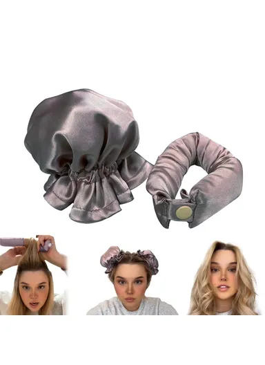 Overnight Hair Curler Hair Bun Maker Hair Curling Tool with Hair Cover - Dirty Pink