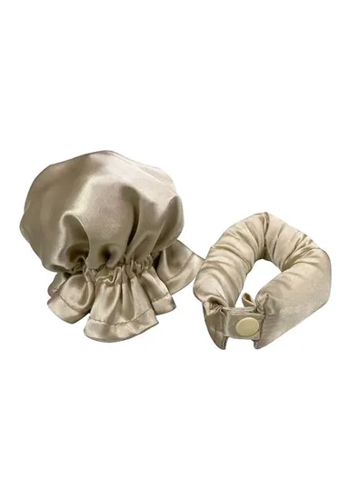 Overnight Hair Curler Hair Bun Maker Hair Curling Tool with Hair Cover - Beige