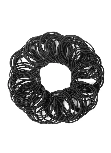 100Pcs/Bag Simple Elastic Headband for Girls Women Daily Use - Black