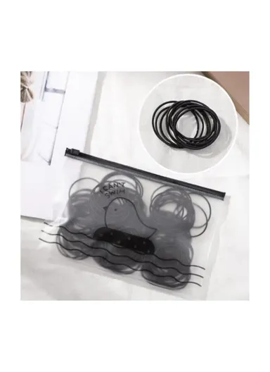 100Pcs/Bag Simple Elastic Headband for Girls Women Daily Use - Black