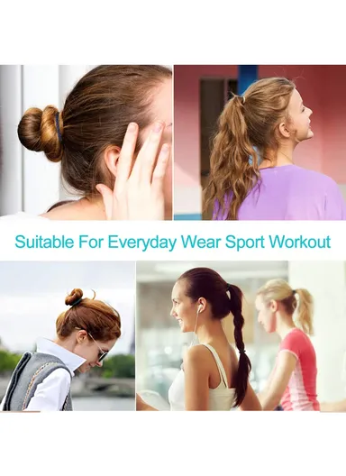 100Pcs/Bag Simple Elastic Headband for Girls Women Daily Use - Black