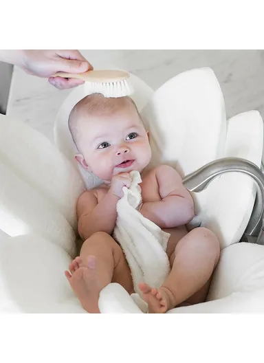 Baby Wool Brush Natural Goat Bristles For Healthier Scalp Wooden Handle Brush - L Size