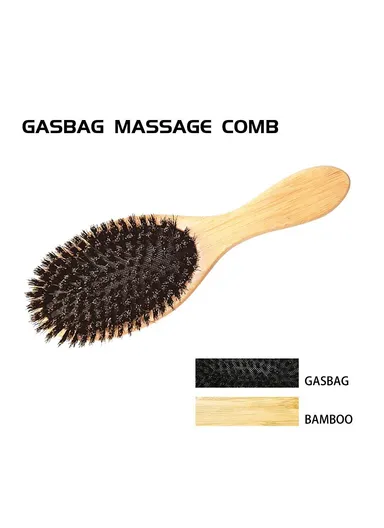Natural Bamboo Handle Scalp Massage Comb Portable Boar Hair Anti Static Brush Hair Care Tool ZR-8050 