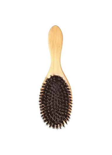 Natural Bamboo Handle Scalp Massage Comb Portable Boar Hair Anti Static Brush Hair Care Tool ZR-8050 