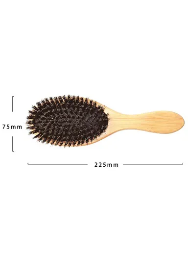 Natural Bamboo Handle Scalp Massage Comb Portable Boar Hair Anti Static Brush Hair Care Tool ZR-8050 