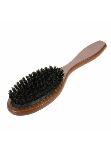 Natural Boar Bristle Hair Brush Anti Static Scalp Massage Comb with Wooden Handle for Long Thick Curly Hair