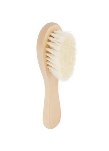 Baby Soft Wool Facial Cleansing Brush Natural Wood Handle Gentle Skin Care Brush - S Size