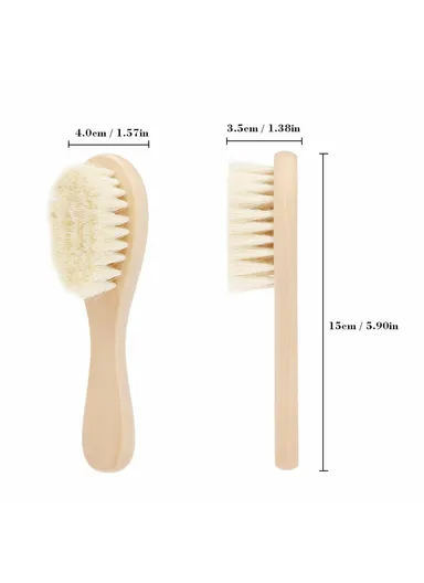 Baby Soft Wool Facial Cleansing Brush Natural Wood Handle Gentle Skin Care Brush - S Size