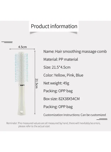 Hair Comb Hair Brush Anti-Static Curly Hair Styling Comb Massager Hairdressing Hairbrush for Barber Home Use Supplies - Pink