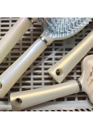 Hair Comb Hair Brush Anti-Static Curly Hair Styling Comb Massager Hairdressing Hairbrush for Barber Home Use Supplies - Champagne Gold