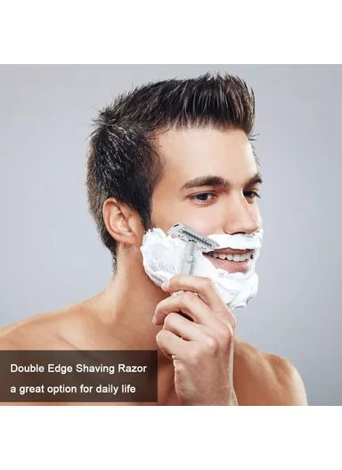 Rounded Bottom Stainless Steel Barber Razor with Knurled Handle Comfortable Grip Shaver for Home / Salon