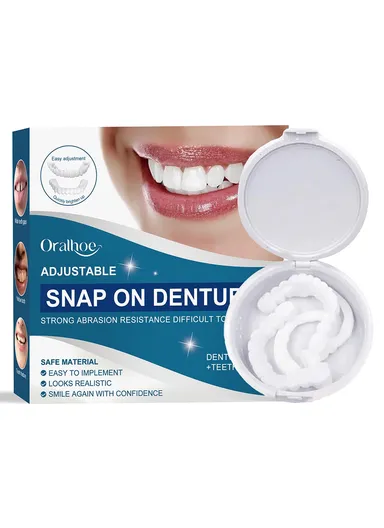 Adjustable Snap-On Dentures Resin Fake Teeth Smile Enhancer OR-A04-0391-01 