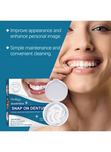 Adjustable Snap-On Dentures Resin Fake Teeth Smile Enhancer OR-A04-0391-01 