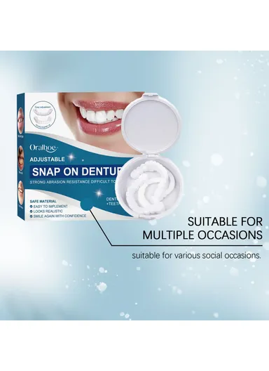 Adjustable Snap-On Dentures Resin Fake Teeth Smile Enhancer OR-A04-0391-01 