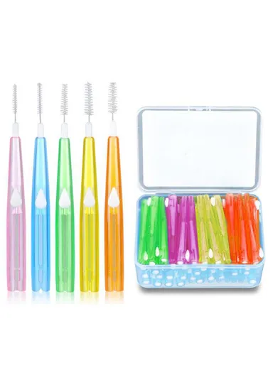 60Pcs Retractable Interdental Brushes Soft Bristle Teeth Cleaner Gum Care Fresh Breath Interdental Brushes - 5 Colors Mixed