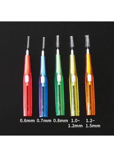 60Pcs Retractable Interdental Brushes Soft Bristle Teeth Cleaner Gum Care Fresh Breath Interdental Brushes - 5 Colors Mixed