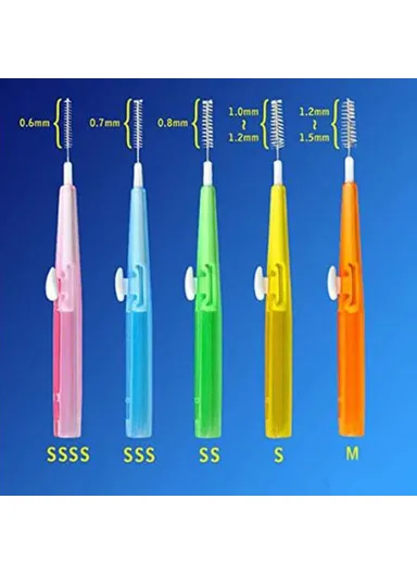 60Pcs Retractable Interdental Brushes Soft Bristle Teeth Cleaner Gum Care Fresh Breath Interdental Brushes - 5 Colors Mixed