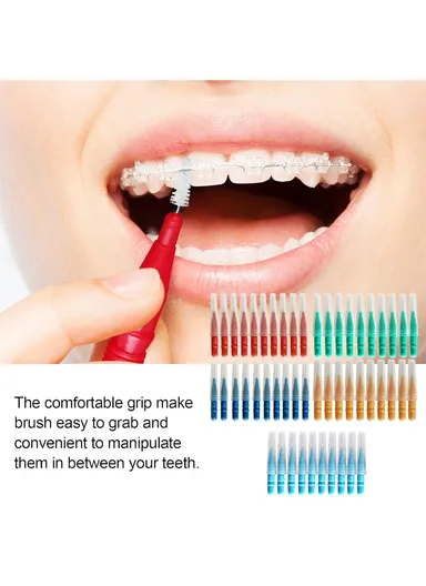 50Pcs Interdental Brushes Retractable 5 Mixed Colors Gum Health Teeth Gap Cleaning Oral Care Tool
