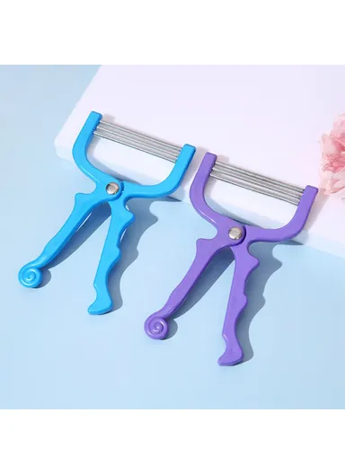 Handheld Facial Spring Rolling Epilator Women Face Lip Hair Remover GOHO HC-030 - Blue