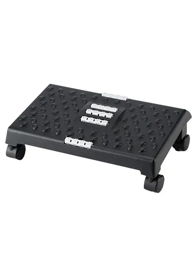 Wheeled Foot Rest Under Desk Ergonomic Footstool with Massage Surface Anti Leg Crossing Support