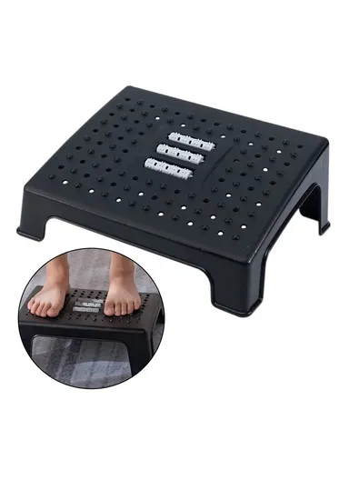 Under Desk Foot Rest for Office Home Plastic Ergonomic Footstool with Massage Rollers