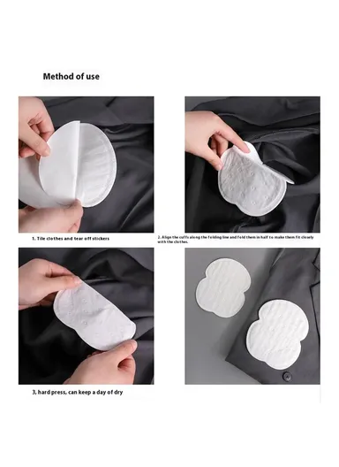 30Pcs Non Woven Fabric Underarm Sweat Pads Breathable Ultra Thin Invisible Antiperspirant Shields