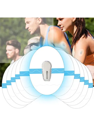 048 10Pcs Sweatproof Waterproof Sensor Patches Continuous Glucose Monitor Sensor Covers - Black