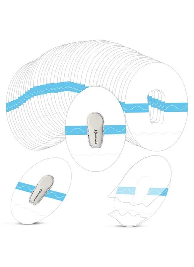 048 10Pcs Sweatproof Waterproof Sensor Patches Continuous Glucose Monitor Sensor Covers - Black