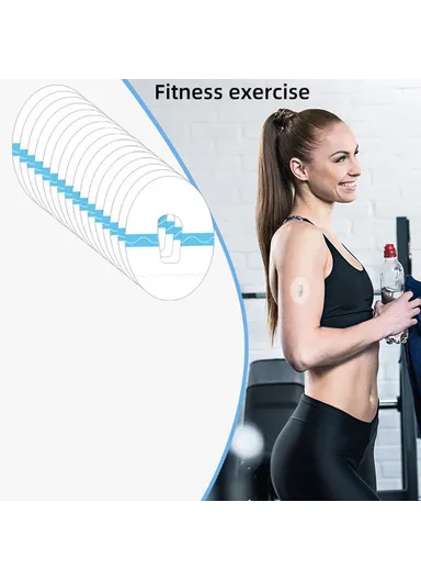 048 10Pcs Sweatproof Waterproof Sensor Patches Continuous Glucose Monitor Sensor Covers - Skin Color