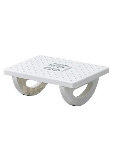Under Desk Foot Rest Non Slip Ergonomic Plastic Footstool for Office Home Posture Support - White