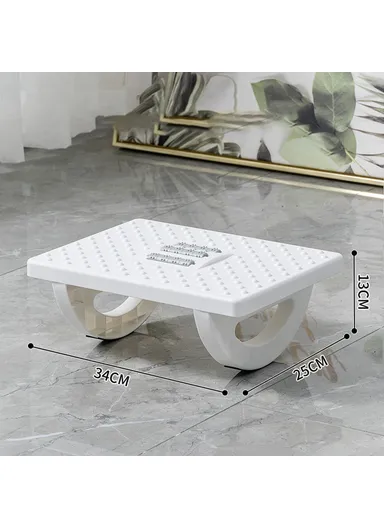 Under Desk Foot Rest Non Slip Ergonomic Plastic Footstool for Office Home Posture Support - White