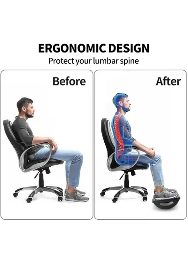 Under Desk Foot Rest Non Slip Ergonomic Plastic Footstool for Office Home Posture Support - Black