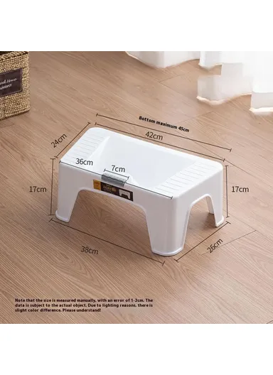 HORE Plastic Toilet Foot Rest Ergonomic Under Desk Footstool with Massage Roller for Home Office - White
