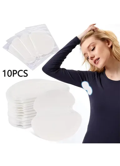10Pcs Non Woven Fabric Underarm Sweat Pads Breathable Ultra Thin Invisible Antiperspirant Shields