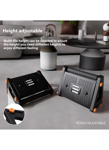 Adjustable Height Footrest for Office Desk Ergonomic Foot Stool with Massage Rollers Anti Leg Crossing Support